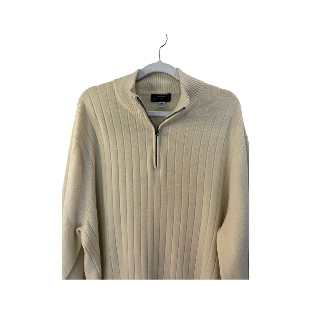 Dockers quarter zip cream sweater. Size XXL. Classic staple neutral